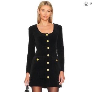 A.L.C. Black Velvet Long Sleeve Dress